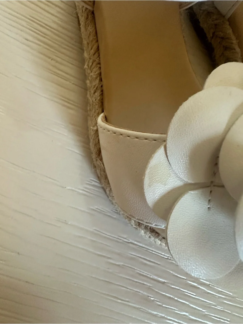 Janie and Jack White 3D Rose Flower Braided Espadrille Sandals Size 5
